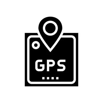 Gps device glyph icon vector illustration 스톡 일러스트