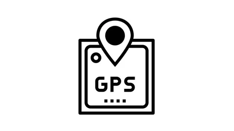 Gps device line icon animation Stock Footage 157257626
