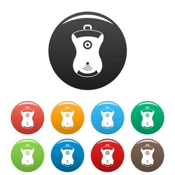 Gps device location icons set color Stock Illustration