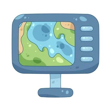 GPS device showing a map Stock Illustration