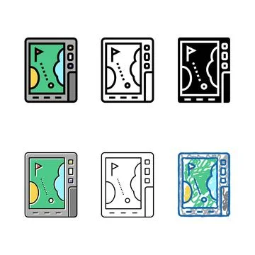 Gps device variants golf game color icon vector Stock Illustration