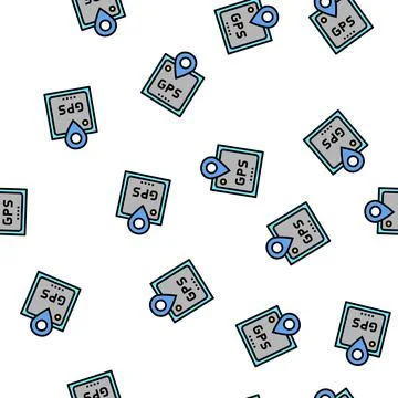 Gps device vector seamless pattern 스톡 일러스트