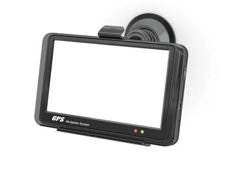 Gps with empty screen on white isolated background. 3d Gps with empty scre... 스톡 사진