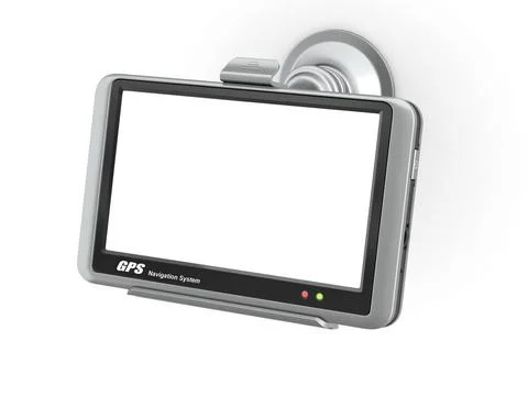 Gps with empty screen on white isolated background. 3d Gps with empty scre... 스톡 사진