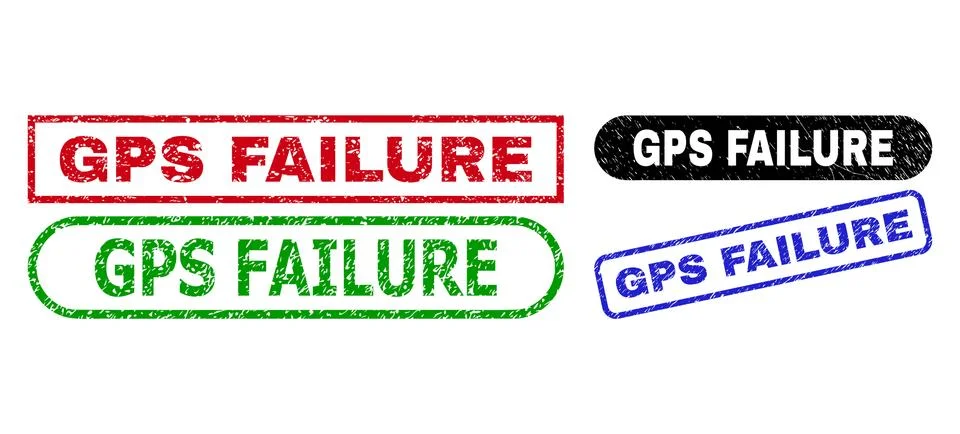 GPS FAILURE Rectangle Watermarks Using Grunge Style Stockillustratie