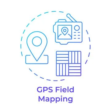 GPS field mapping blue gradient concept icon Stock Illustration