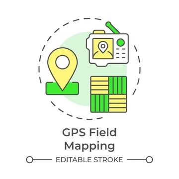 GPS field mapping multi color concept icon Stock Illustration