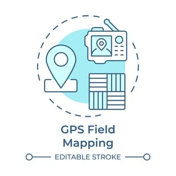 GPS field mapping soft blue concept icon Stock Illustration