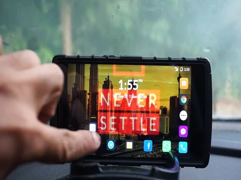 GPS gadget used when driving a car. Stock Footage 93607060