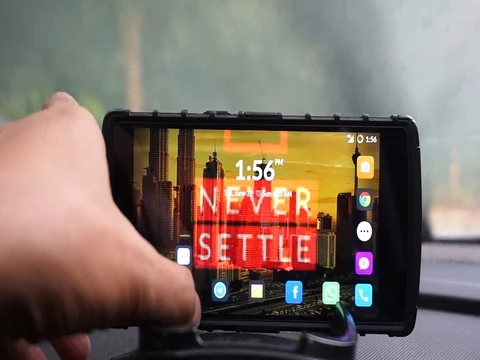 GPS gadget used when driving a car. Stock Footage 93607100