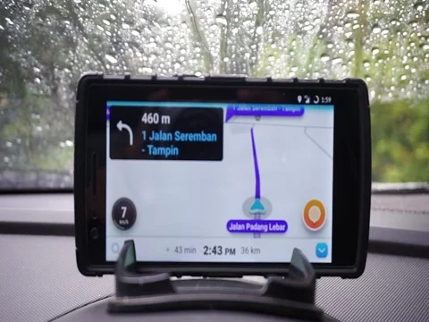 GPS gadget used when driving a car. Stock Footage 93607143