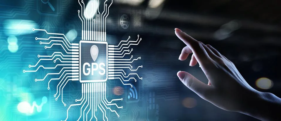 GPS - Global Positioning System, Navigation Tracking Control Technology concept. Stock Photos