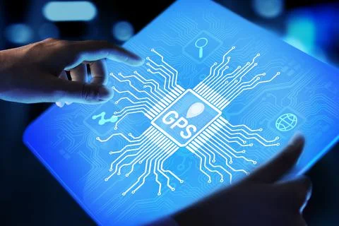 GPS - Global Positioning System, Navigation Tracking Control Technology concept Stock Photos