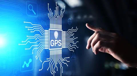 GPS - Global Positioning System, Navigation Tracking Control Technology concept Stock Photos