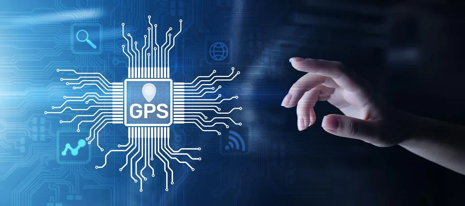 GPS - Global Positioning System, Navigation Tracking Control Technology concept. Stock Photos