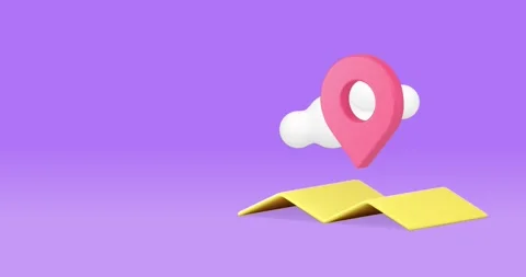 GPS GPRS map navigation 3d icon animation loop Stock Footage 276738473