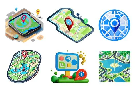 Gps icon design, Gps vector, Gps logo, Gps icon set Stock Illustration