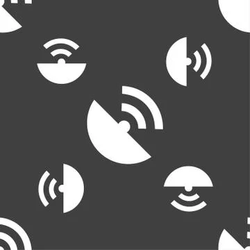 GPS icon. Flat modern. Seamless pattern on a gray background. 스톡 일러스트