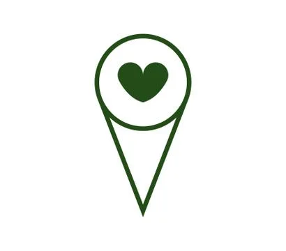 Gps icon with heart on white background Stock Illustration