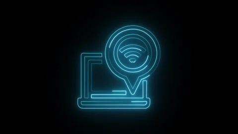 GPS Icon Isolated on Black Background Navigation Signal Symbol Design 库存影片 331352250