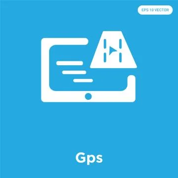 Gps icon isolated on blue background Free Stock Illustration
