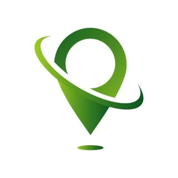 GPS icon vector logo design. Map pointer icon. Pin location symbol. Stock Illustration