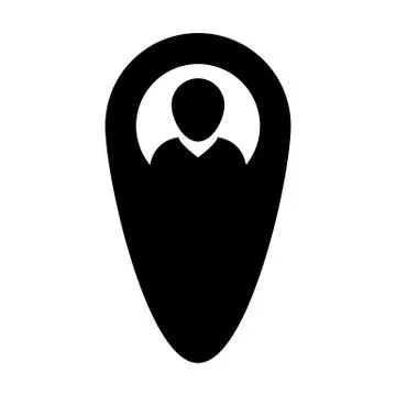 Gps icon vector male user person profile avatar with location map marker pin  库存插图