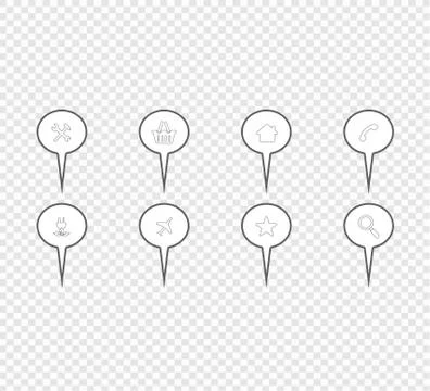GPS Icons. Set of map markers flat design Stock Illustration