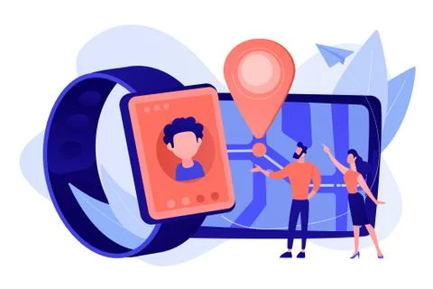 GPS kids tracker concept vector illustration. Stock Illustration