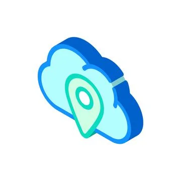 Gps location cloud storage isometric icon vector illustration イラスト素材