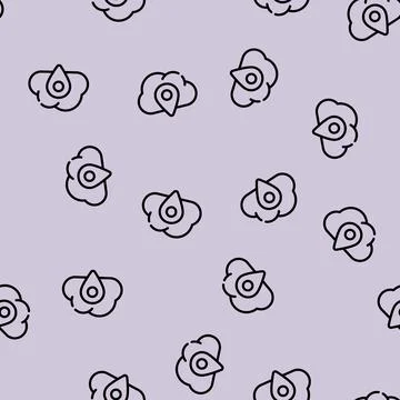Gps location cloud storage line vector seamless pattern 스톡 일러스트
