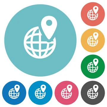 GPS location flat icons Stock Illustration