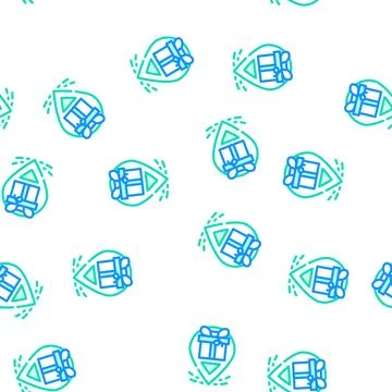 Gps location of gift delivery vector seamless pattern Stock Illustration