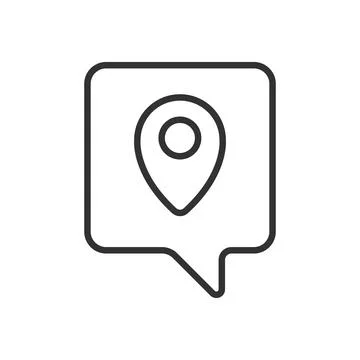 GPS location message, icon in line design. GPS, location, message, communication Stock Illustration