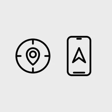 GPS, Location, Navigation and direction vector symbol set Illustrazione stock