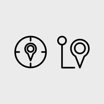 GPS, Location, Navigation and direction vector symbol set Illustrazione stock