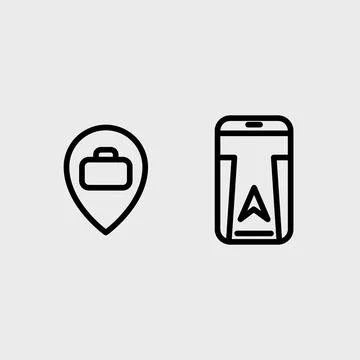 GPS, Location, Navigation and direction vector symbol set Illustration
