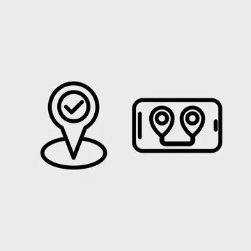 GPS, Location, Navigation and direction vector symbol set 스톡 일러스트