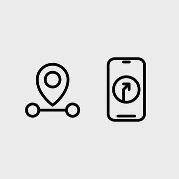 GPS, Location, Navigation and direction vector symbol set イラスト素材