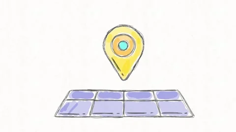 GPS Location Pin Over Digital Map Navigation Stock Footage 342018265