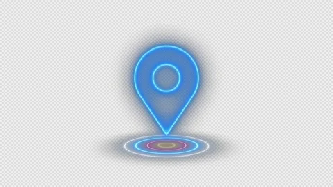 GPS location pin pointer animated icon isolated on transparent background. Stock Footage 287844709