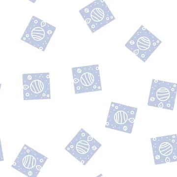 Gps location point on planet glyph seamless pattern Stock Illustration