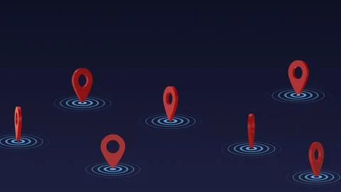 GPS location pointer animated and locator icon Illustrazione stock