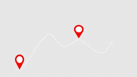 GPS Location Pointer animation alpha channel. GPS Map navigator mark geoloc.. Stock Footage 249350904