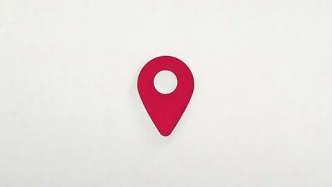 GPS location pointer icon with color drawing effect. Doodle animation. 4K Stock Footage 185575441