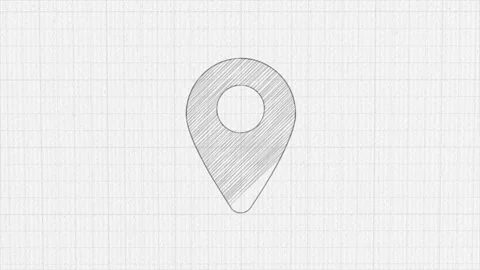 GPS location pointer icon with color drawing effect. Doodle animation. 4K Stock Footage 185616490