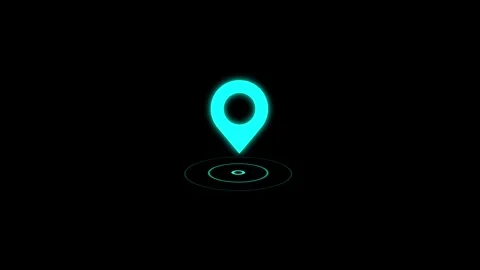 GPS location pointer with radio wave. Location icon or map pin animated Video stock 312623387