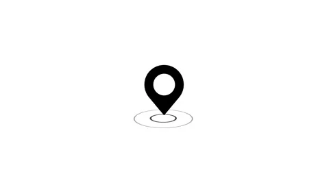 GPS location pointer with radio wave. Location icon or map pin animated Video stock 312623390