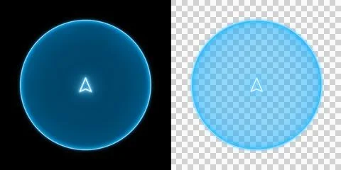 GPS Location Tracking Interface with Blue Radar Range Circle Futuristic and Glow イラスト素材