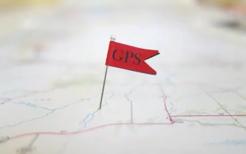 Gps locator flag Stock Photos